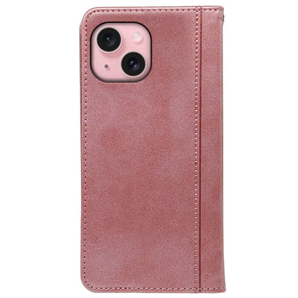 For iPhone 14 Case Hidden Magnetic Closure Calf Texture Leather Phone Cover