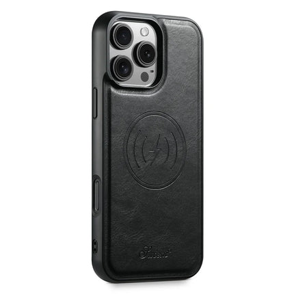 SUTENI H19 For iPhone 16 Pro Max Magnetic Case Waxy Texture Card Slots Leather Back Phone Cover