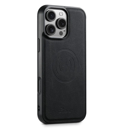 SUTENI H19 For iPhone 16 Pro Max Magnetic Case Card Holder Kickstand Litchi Texture Leather Back Cover