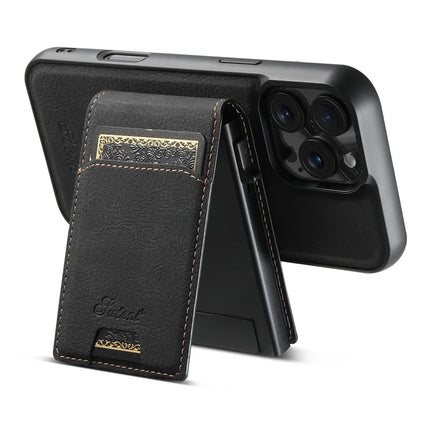 SUTENI H19 For iPhone 16 Pro Max Magnetic Case Card Holder Kickstand Litchi Texture Leather Back Cover