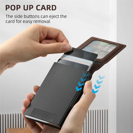 SUTENI H19 For iPhone 16 Pro Max Magnetic Case Card Holder Kickstand Litchi Texture Leather Back Cover