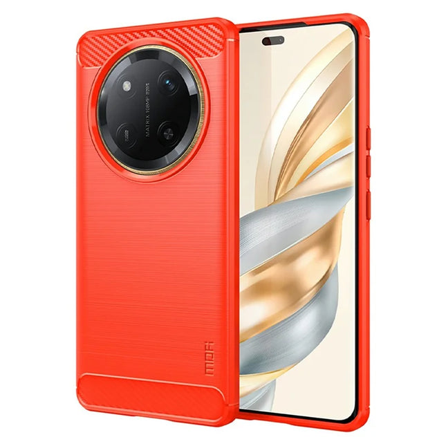 MOFI JK TPU Series-1 For Honor X60 Pro 5G Case Carbon Fiber Texture TPU Soft Phone Cover - Red