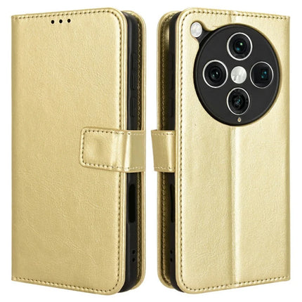 For Oppo Find X8 Pro 5G Case Crazy Horse Texture PU Leather Phone Wallet Cover - Gold