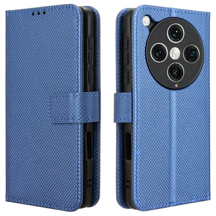 For Oppo Find X8 Pro 5G Case PU Leather Diamond Texture Wallet Phone Cover - Blue