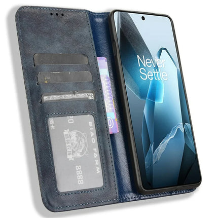 For OnePlus 13 Leather Case Wallet Stand Retro Texture Phone Cover
