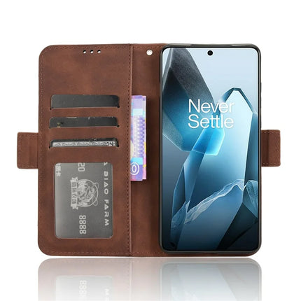 For OnePlus 13 Leather Case Phone Wallet Cover with Multiple Card Slots