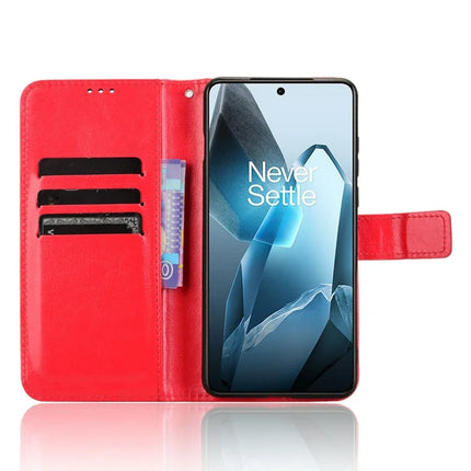 For OnePlus 13 Case Crazy Horse Texture PU Leather Phone Wallet Cover