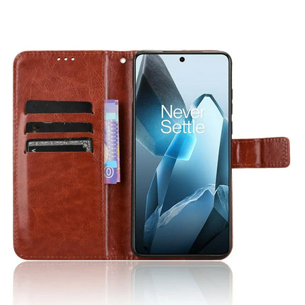 For OnePlus 13 Case Crazy Horse Texture PU Leather Phone Wallet Cover