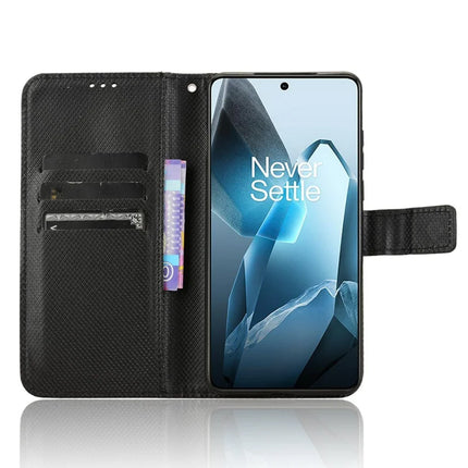 For OnePlus 13 Case PU Leather Diamond Texture Wallet Phone Cover