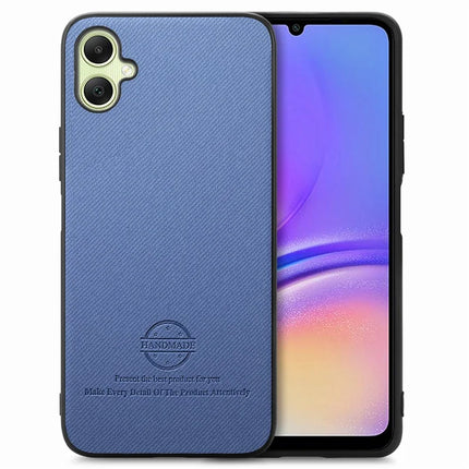 For Samsung Galaxy A05 4G Case Cloth Texture Leather+PC+TPU Anti-Drop Phone Cover - Blue