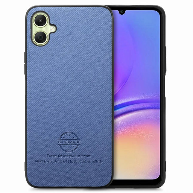 For Samsung Galaxy A05 4G Case Cloth Texture Leather+PC+TPU Anti-Drop Phone Cover - Blue