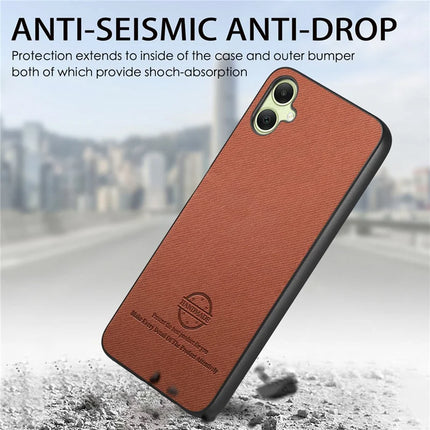 For Samsung Galaxy A05 4G Case Cloth Texture Leather+PC+TPU Anti-Drop Phone Cover