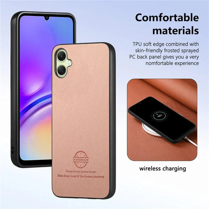 For Samsung Galaxy A05 4G Case Cloth Texture Leather+PC+TPU Anti-Drop Phone Cover