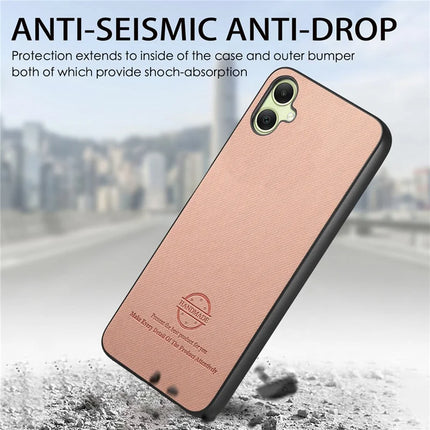 For Samsung Galaxy A05 4G Case Cloth Texture Leather+PC+TPU Anti-Drop Phone Cover