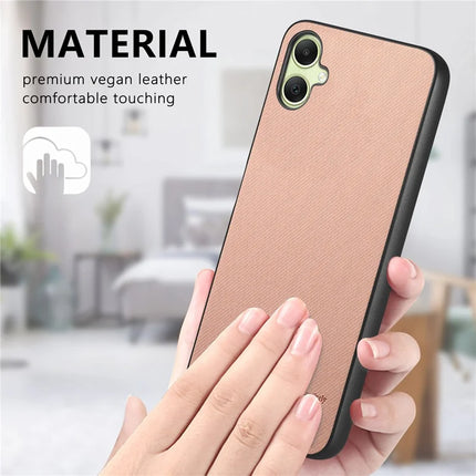 For Samsung Galaxy A05 4G Case Cloth Texture Leather+PC+TPU Anti-Drop Phone Cover