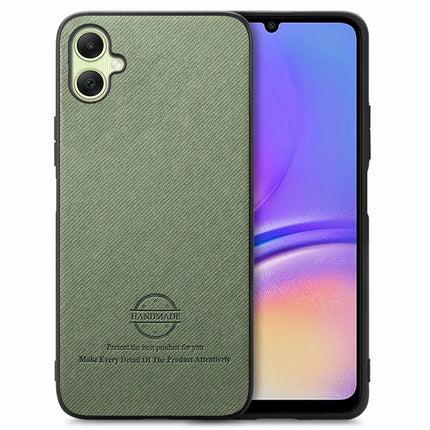 For Samsung Galaxy A05 4G Case Cloth Texture Leather+PC+TPU Anti-Drop Phone Cover - Green