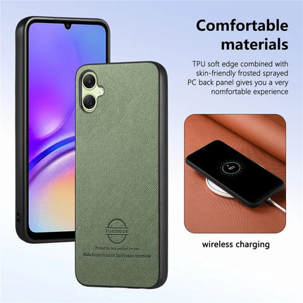 For Samsung Galaxy A05 4G Case Cloth Texture Leather+PC+TPU Anti-Drop Phone Cover