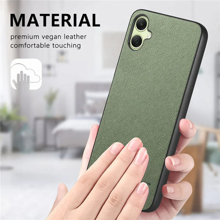 For Samsung Galaxy A05 4G Case Cloth Texture Leather+PC+TPU Anti-Drop Phone Cover