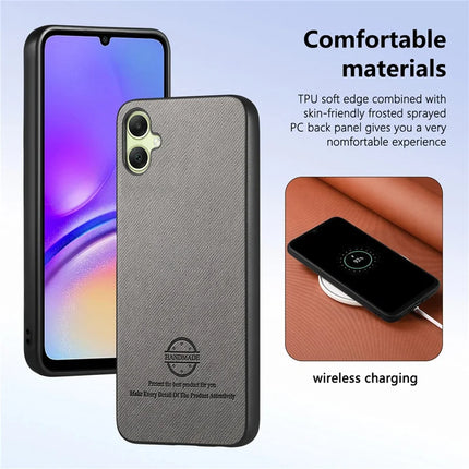 For Samsung Galaxy A05 4G Case Cloth Texture Leather+PC+TPU Anti-Drop Phone Cover