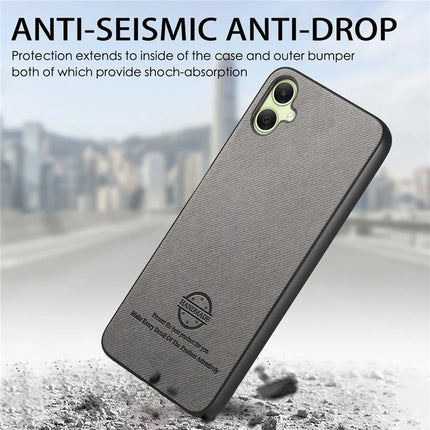 For Samsung Galaxy A05 4G Case Cloth Texture Leather+PC+TPU Anti-Drop Phone Cover