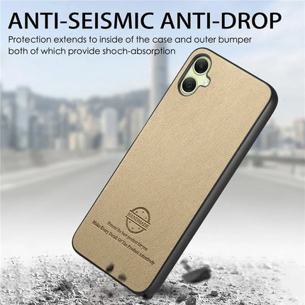 For Samsung Galaxy A05 4G Case Cloth Texture Leather+PC+TPU Anti-Drop Phone Cover