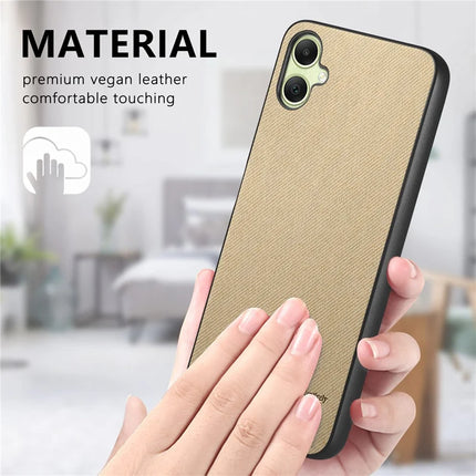 For Samsung Galaxy A05 4G Case Cloth Texture Leather+PC+TPU Anti-Drop Phone Cover