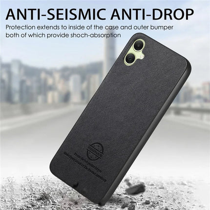 For Samsung Galaxy A05 4G Case Cloth Texture Leather+PC+TPU Anti-Drop Phone Cover