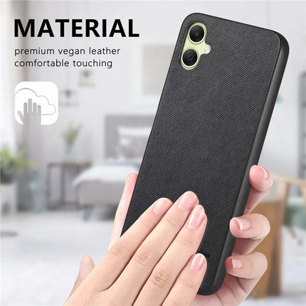 For Samsung Galaxy A05 4G Case Cloth Texture Leather+PC+TPU Anti-Drop Phone Cover