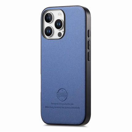 For iPhone 16 Pro Case Cloth Texture Leather+PC+TPU Anti-Drop Phone Cover