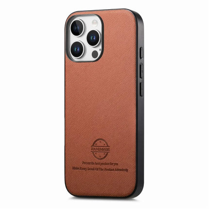 For iPhone 16 Pro Case Cloth Texture Leather+PC+TPU Anti-Drop Phone Cover