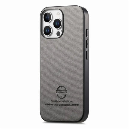 For iPhone 16 Pro Case Cloth Texture Leather+PC+TPU Anti-Drop Phone Cover