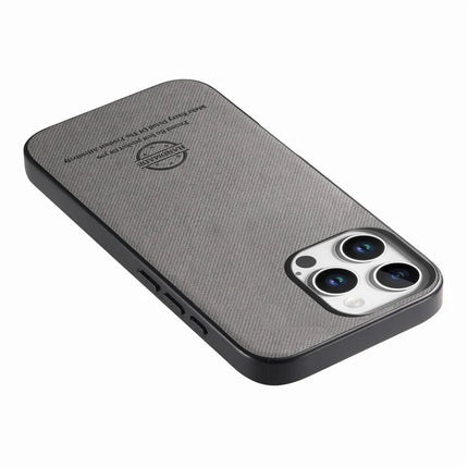 For iPhone 16 Pro Case Cloth Texture Leather+PC+TPU Anti-Drop Phone Cover