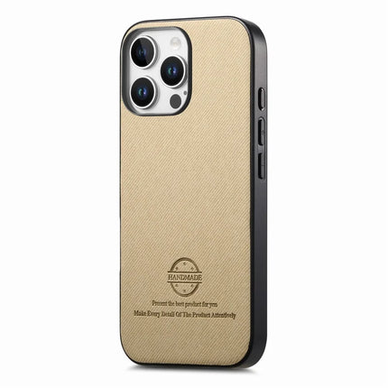 For iPhone 16 Pro Case Cloth Texture Leather+PC+TPU Anti-Drop Phone Cover