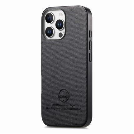 For iPhone 16 Pro Case Cloth Texture Leather+PC+TPU Anti-Drop Phone Cover