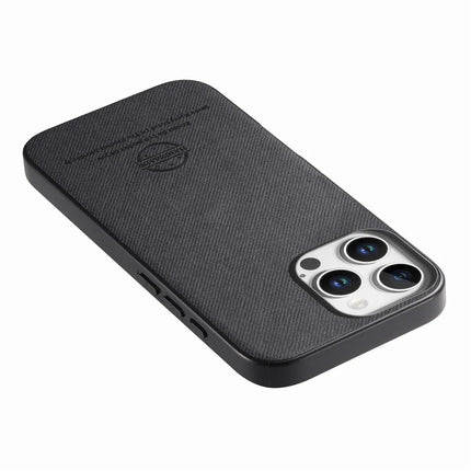 For iPhone 16 Pro Case Cloth Texture Leather+PC+TPU Anti-Drop Phone Cover