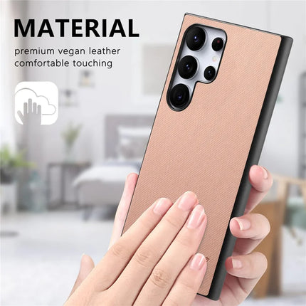 For Samsung Galaxy S23 Ultra Case Cloth Texture Leather+PC+TPU Anti-Drop Phone Cover