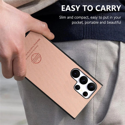 For Samsung Galaxy S23 Ultra Case Cloth Texture Leather+PC+TPU Anti-Drop Phone Cover