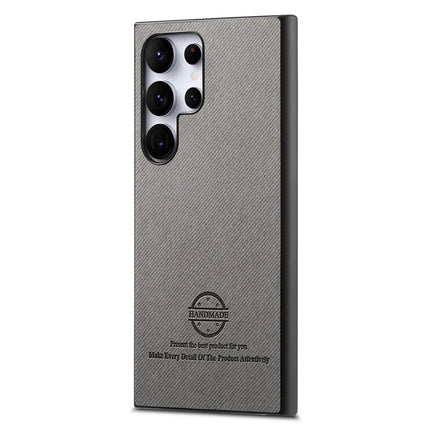 For Samsung Galaxy S23 Ultra Case Cloth Texture Leather+PC+TPU Anti-Drop Phone Cover
