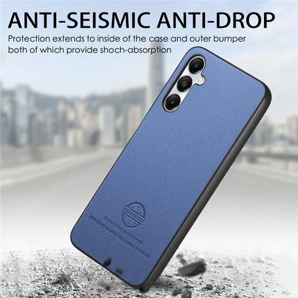 For Samsung Galaxy A05s 4G Case Cloth Texture Leather+PC+TPU Anti-Drop Phone Cover