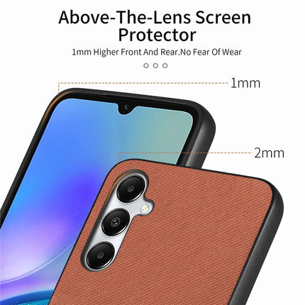 For Samsung Galaxy A05s 4G Case Cloth Texture Leather+PC+TPU Anti-Drop Phone Cover