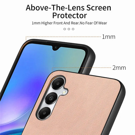 For Samsung Galaxy A05s 4G Case Cloth Texture Leather+PC+TPU Anti-Drop Phone Cover