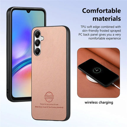 For Samsung Galaxy A05s 4G Case Cloth Texture Leather+PC+TPU Anti-Drop Phone Cover