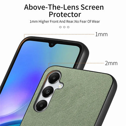 For Samsung Galaxy A05s 4G Case Cloth Texture Leather+PC+TPU Anti-Drop Phone Cover