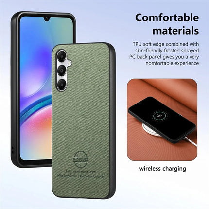 For Samsung Galaxy A05s 4G Case Cloth Texture Leather+PC+TPU Anti-Drop Phone Cover