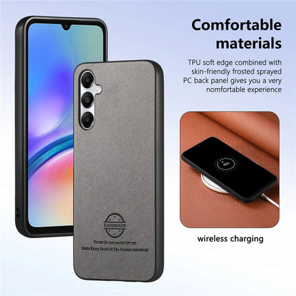 For Samsung Galaxy A05s 4G Case Cloth Texture Leather+PC+TPU Anti-Drop Phone Cover