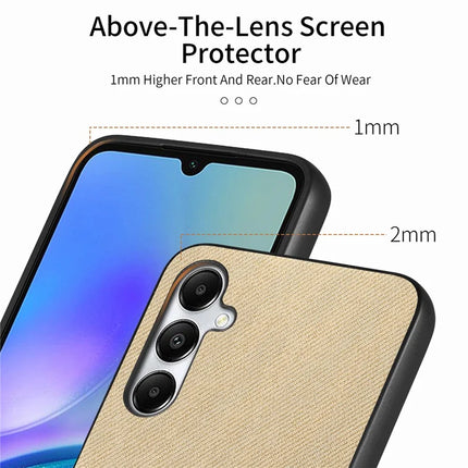 For Samsung Galaxy A05s 4G Case Cloth Texture Leather+PC+TPU Anti-Drop Phone Cover