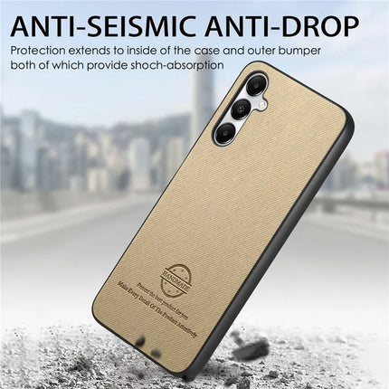 For Samsung Galaxy A05s 4G Case Cloth Texture Leather+PC+TPU Anti-Drop Phone Cover