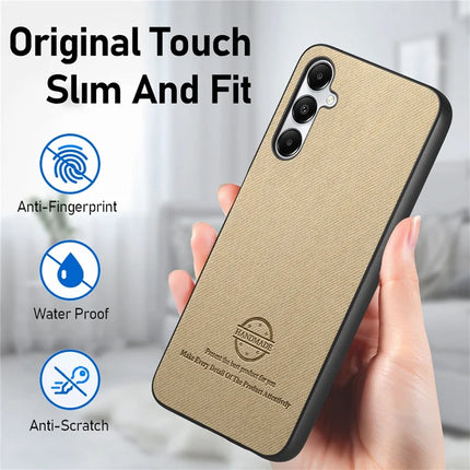 For Samsung Galaxy A05s 4G Case Cloth Texture Leather+PC+TPU Anti-Drop Phone Cover