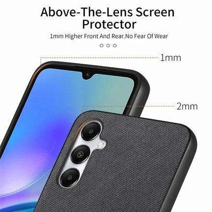 For Samsung Galaxy A05s 4G Case Cloth Texture Leather+PC+TPU Anti-Drop Phone Cover
