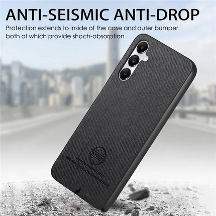For Samsung Galaxy A05s 4G Case Cloth Texture Leather+PC+TPU Anti-Drop Phone Cover